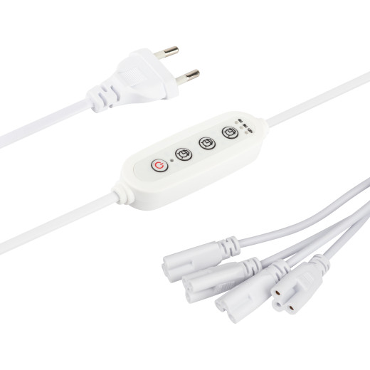 Разветвитель сетевой для линейных светильников ЭРА 4х IEC C5 3pin+timer на 4 точки с таймером 4, 8, 12H 2 м