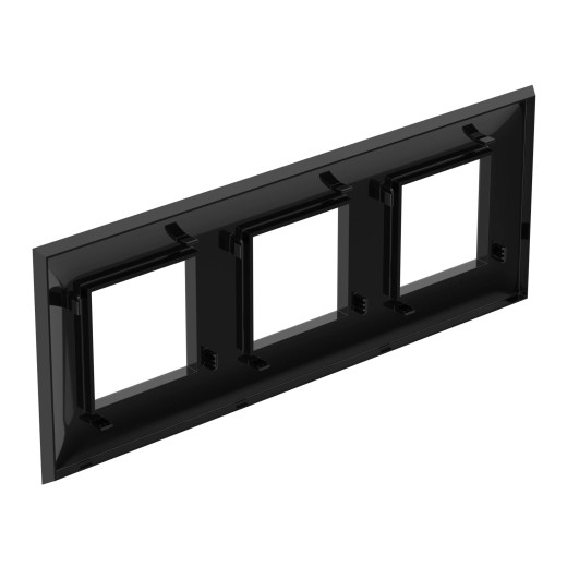 Рамка 3 поста (6 мод.), Avanti, черный квадрат