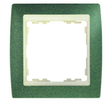 Simon 82 Зеленый структурный/Слоновая кость Рамка 1-ая