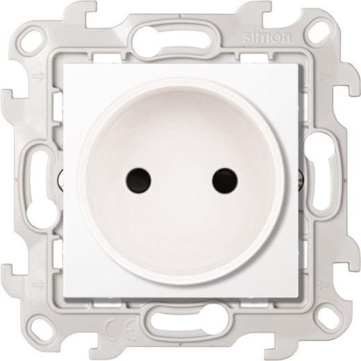 Розетка 2К с защитными шторками, белый