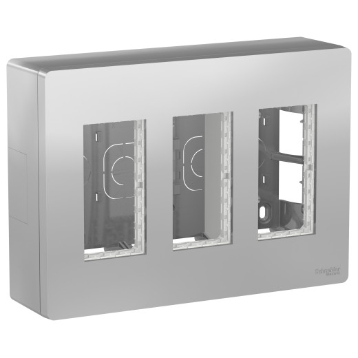 UNICA SYSTEM+ БЛОК открытой установки 3х2 алюминий