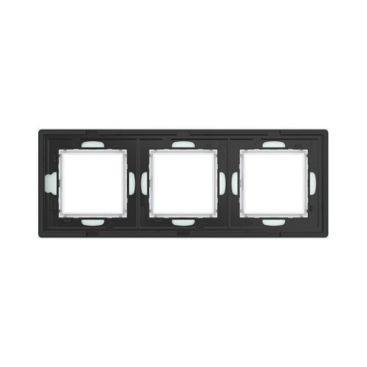 Рамка из натурального стекла 3 поста (6 мод.), Avanti, светло-зеленая