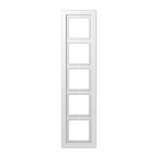 Рамка для вертикальной и горизонтальной установки, 5 постов, дюропласт, белый, LSDesign