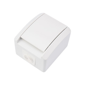 KRANZ Розетка одноместная INDUSTRIAL IP54 с заземлением, о/у, белая