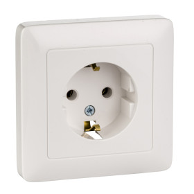 Systeme Electric ХИТ внутр Бел Розетка с/з без шторок, 16А, 250В