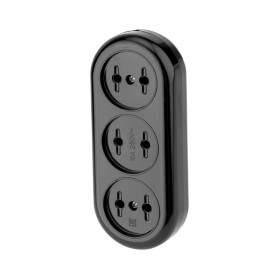 REXANT Колодка 3 гнезда карболитовая б/з 16 А, черная.