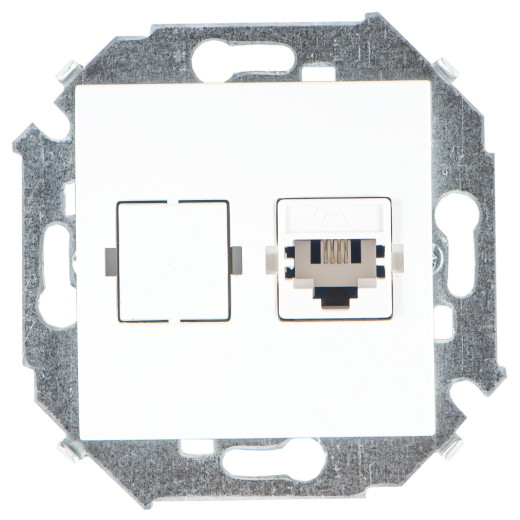 Simon 15 Белый Розетка телефонная RJ11, винт.заж.
