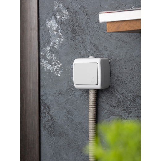 Мурманск Кнопка звонка 1-клавишная 10А IP54 серая EKF