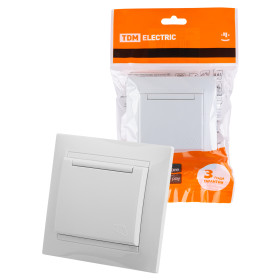 TDM Розетка 2П+З 16А 250В IP44 с крышкой белая 