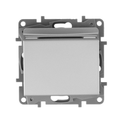Выключатель карточный с подсветкой - Legrand Etika - с задержкой выключения 2А 250В винтовые зажимы - алюминий