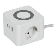 DOMINIC Удлинитель Qi10Вт У02К 1,3м 3х1мм2 USB A+C бел IEK
