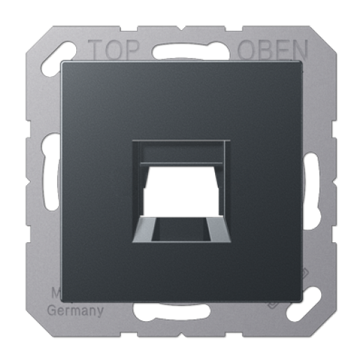 Kрышка для 1-го разъема, без видимого винта, подпружиненная шторка, термопласт, матовый антрацит