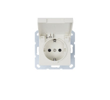 Jasmart G Слоновая кость Розетка с/з с крышкой и защитными со шторками 16A 250V~ 2P+T