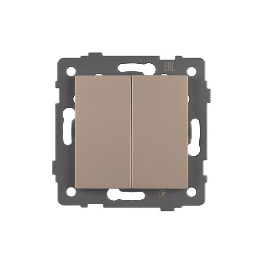 Механизм выключателя двухклавишный проходной SWT-MKP2-PL-GD-V (250V, 10A) (Arlight, -)