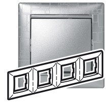 Legrand Valena Алюминий модерн Рамка 4-ая гориз.