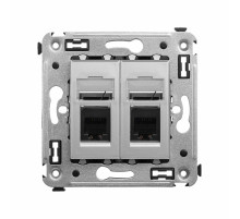 DKC Avanti Телефонная розетка RJ-12 в стену двойная, 