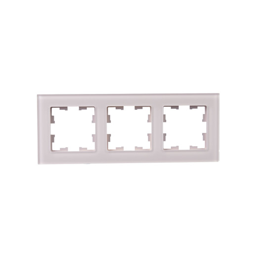 BRITE Рамка 3-мест. РУ-3-2-Бр стекло розовый матовый IEK