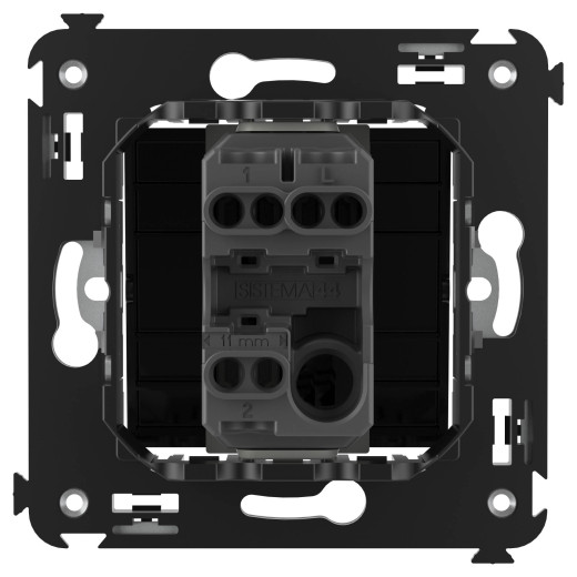 Переключатель одноклавишный в стену, Avanti, черный квадрат