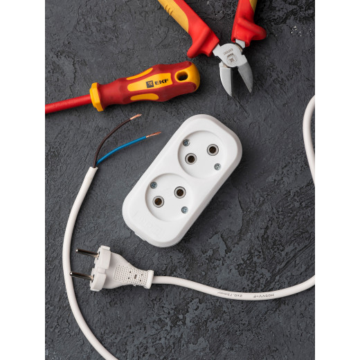 Колодка 2 гн. 10А 2,2кВт б/з Эксперт EKF PROxima