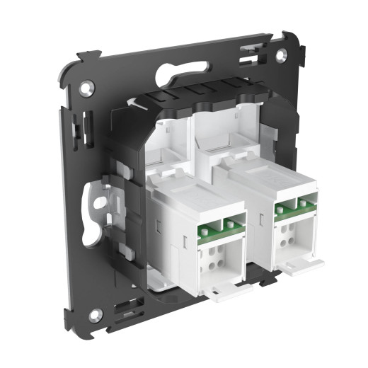 Компьютерная розетка RJ-45 в стену, кат.5e двойная, Avanti, белое облако