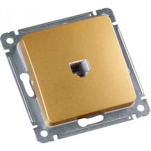 РСК-400-07 Розетка компьютерная скрытой установки, механизм, цвет золото