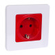 Розетка с заземлением - Legrand/Daccord Inspiria - со шторками 16А 250В винтовые зажимы - красный