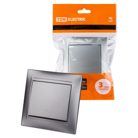 TDM Перекрестный выключатель 1-кл. 10А серебр. металлик 