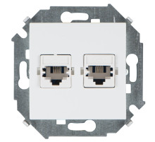 Simon 15 Белая Розетка ТЛФ 2-ая RJ11, винт.зажим