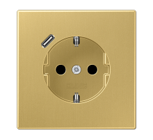 JUNG Розетка SCHUKO® с USB-зарядным устройством, тип С термопласт латунь Classic