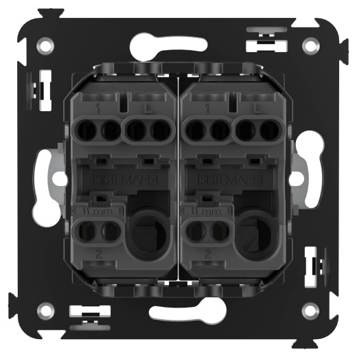 Переключатель двухклавишный в стену, Avanti, закаленная сталь