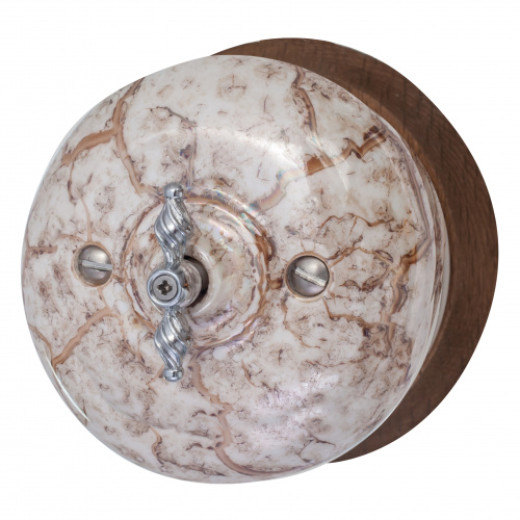 Выключатель 1кл. проходной Мрамор золото Фаберже