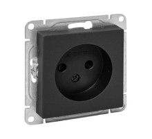EKF Эпика Механизм розетки, 16А, без заземления, со шторками, чёрный.