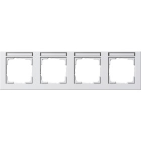 Gira E2 Белый Рамка 4-ая горизонтальная с полем для надписи