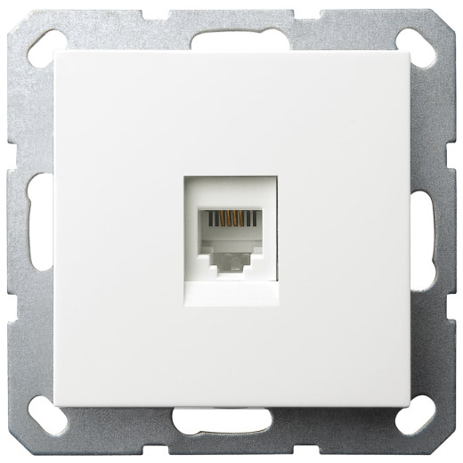 G Белый глянцевый Розетка RJ11