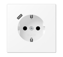 JUNG LS 990 Белый матовый Розетка с USB-зарядным устройством, тип С, SCHUKO