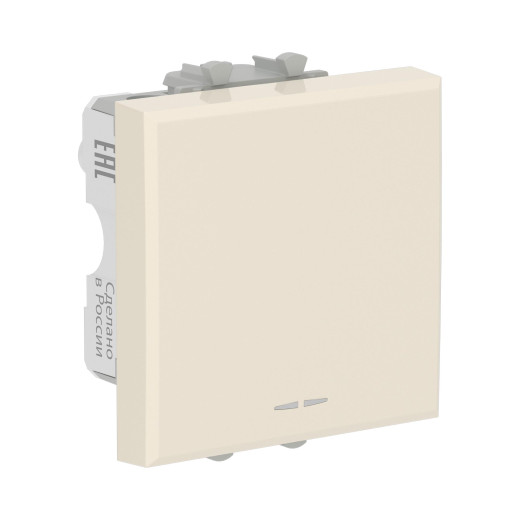 Кнопка одноклавишная модульная, Avanti, ванильная дымка, 2 модуля