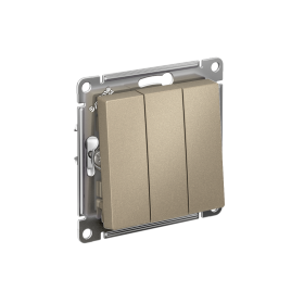 Systeme Electric AtlasDesign Шампань Выключатель 3-клавишный сх.1+1+1, 10АХ, механизм