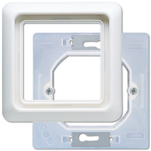 Рамка 90×90 мм, в комплекте с уплотнительной мембраной для установки изделий серии WU 600, белая