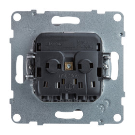 Legrand/Daccord SUNO Алюминий Силовая розетка 2К+З 16А 250В. С крышкой IP21. С защитными шторками. Безвинтовые зажимы.