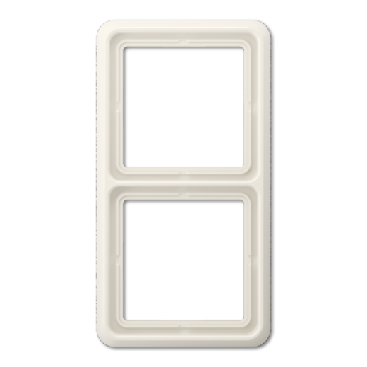 Рамка для вертикальной и горизонтальной установки ударопрочная, 2-кратная, слоновая кость