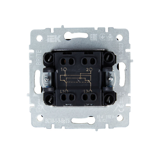 BRITE Выключ. 1-кл. перекр. 10А ВС10-1-3-БрТБ бр. IEK
