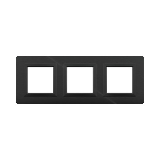 Рамка из алюминия 3 поста (6 мод.), Avanti, черная
