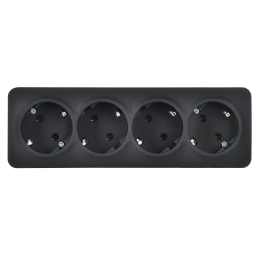 GLORY Роз. 4-я с з/к без з/ш о/у 16А РС24-3-ХЧм черн. м. IEK