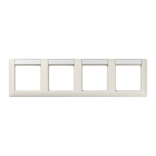 Рамка 4-кратная с полем для надписи для горизонтальной установки, слоновая кость