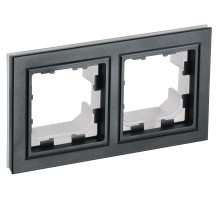 IEK BRITE BASE Черный Рамка 2-м IP44 РУ-2-БрЧ-44