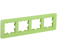 IEK BRITE DECOR Эко грин матовый стекло скругл.угол Рамка 4-мест. РУ-4-2-Бр RE