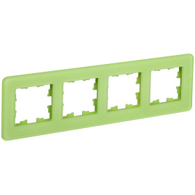 IEK BRITE DECOR Эко грин матовый стекло скругл.угол Рамка 4-мест. РУ-4-2-Бр RE