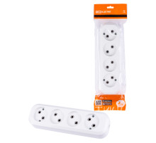 TDM Колодка розеточная 4 гнезда 2П б/з 10А 250В белая