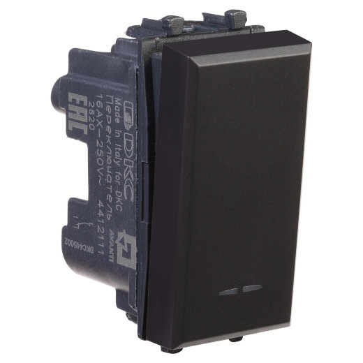 Переключатель модульный, Avanti, черный матовый, 1 модуль