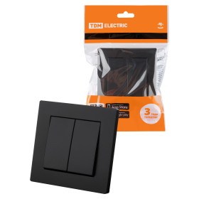 TDM Выключатель 2-х кл. 10А черный 